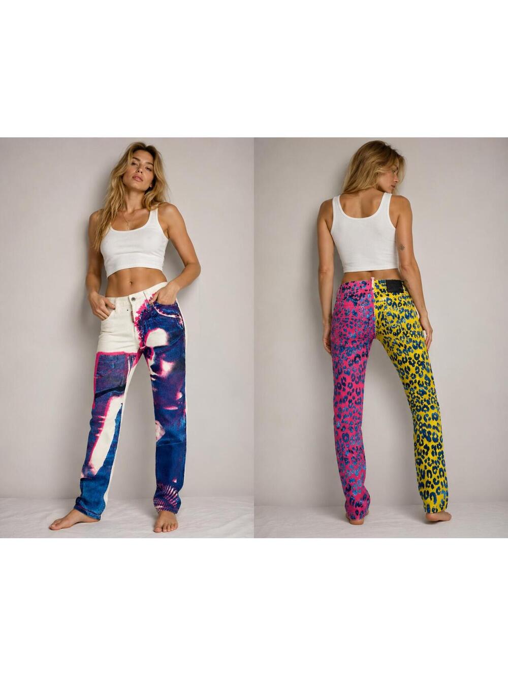 Dsquared2 Cool Girl Cropped Jean Pop Art Leopard Print IT 38 US 2 | NWT